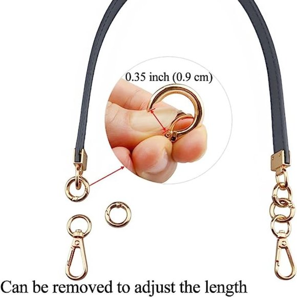 BEAULEGAN Handbag/Shoulder Bag Leather Handle Replacement - Dark Brown/Gold-Tone - Picture 8 of 8